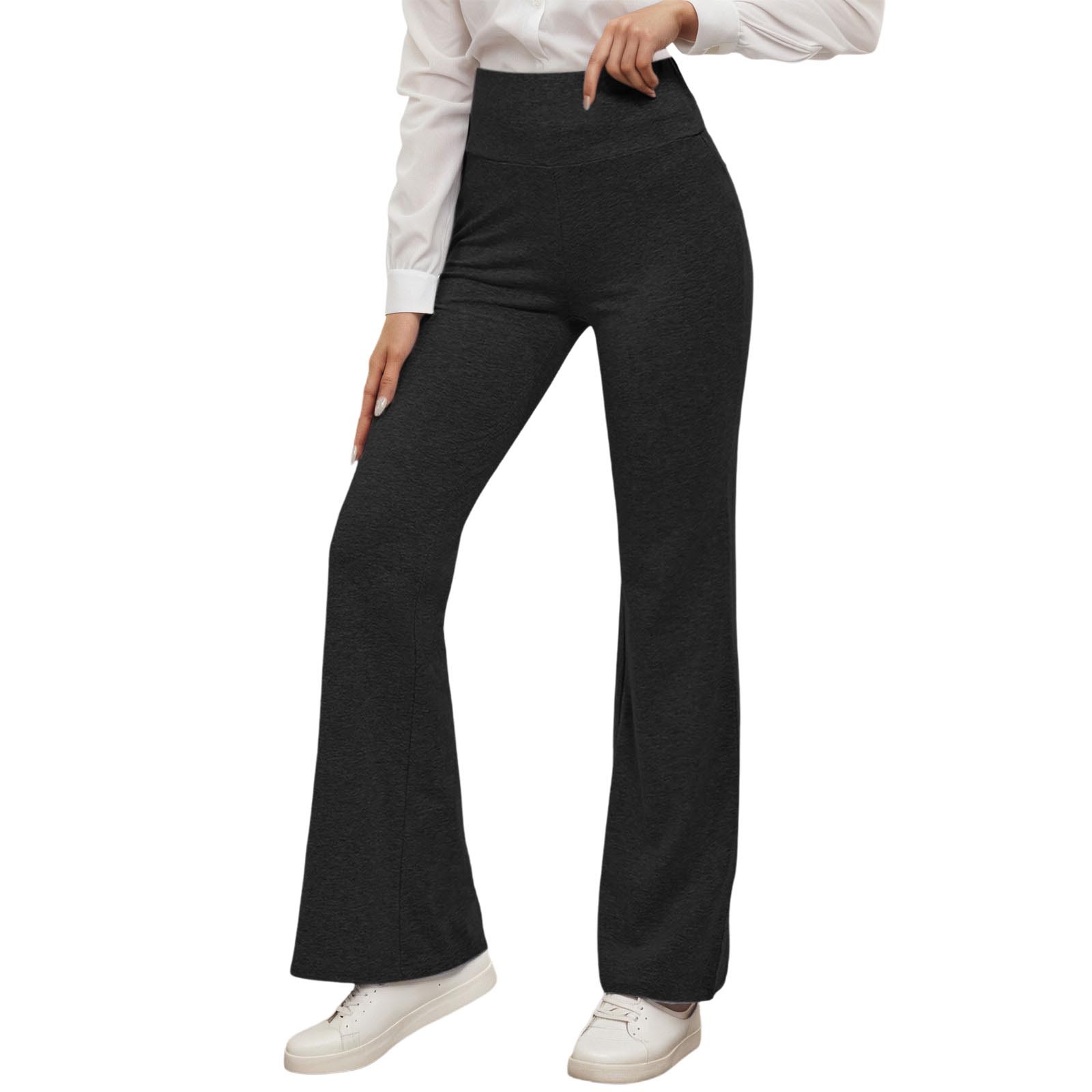 thumbnail image 1 of Pantalones de yoga acampanados para mujer con bolsillo trasero: cintura alta, moldean la silueta, tejido elástico para hacer ejercicio y llevar a diario, 1 of 5
